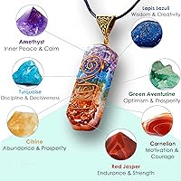 Vista 1 de 7 Chakra Necklace and Bracelet Set for women & men Orgone Healing Pendant with Adjustable Cord – Chakra Necklace and bracelet jewelry set for
