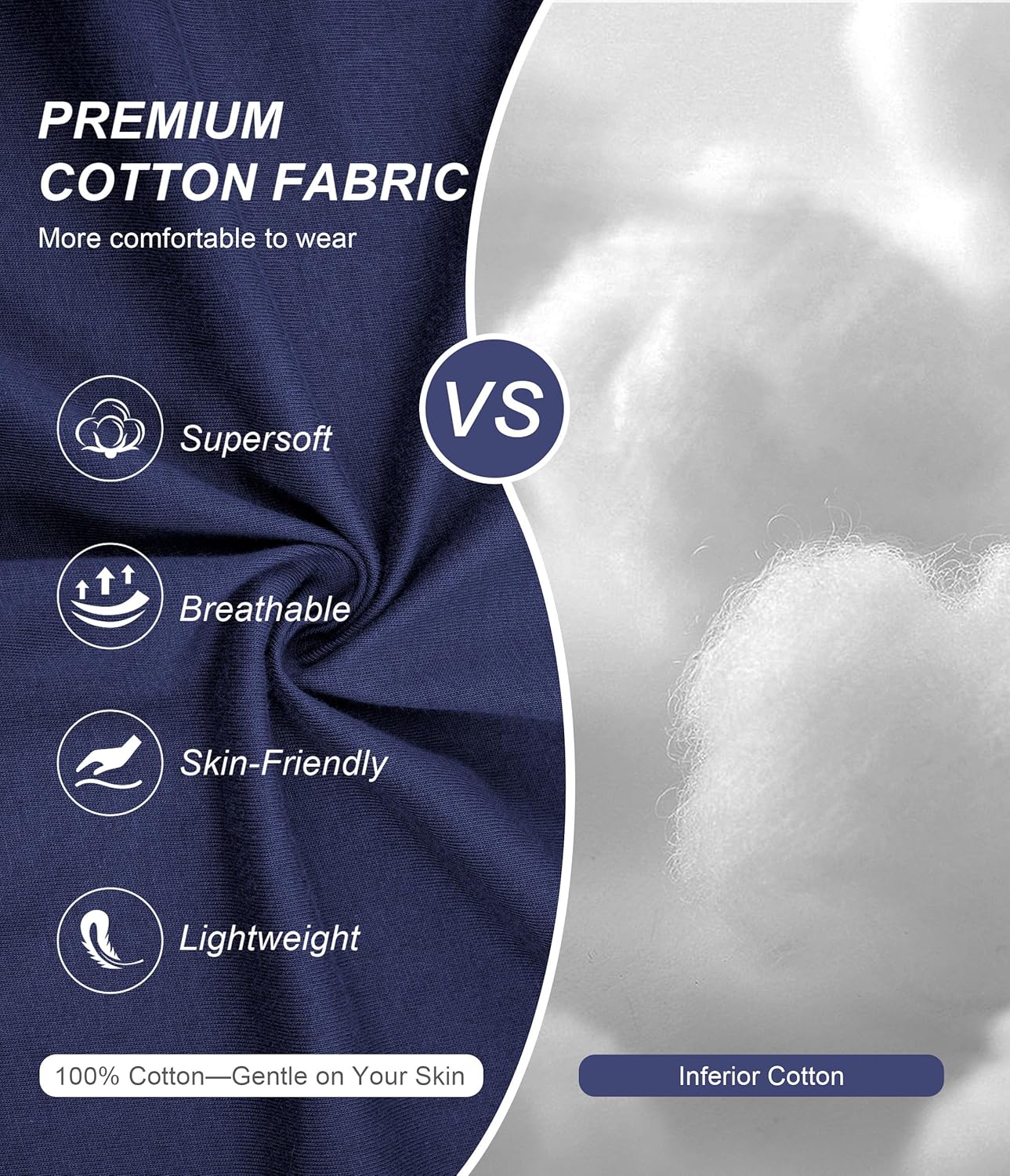 CF Men's Pajama Sets 100% Cotton Pajamas for Men Lightweight Long Sleeve Sleepwear Button Down Pj Set Loungewear with Pockets - Image 4