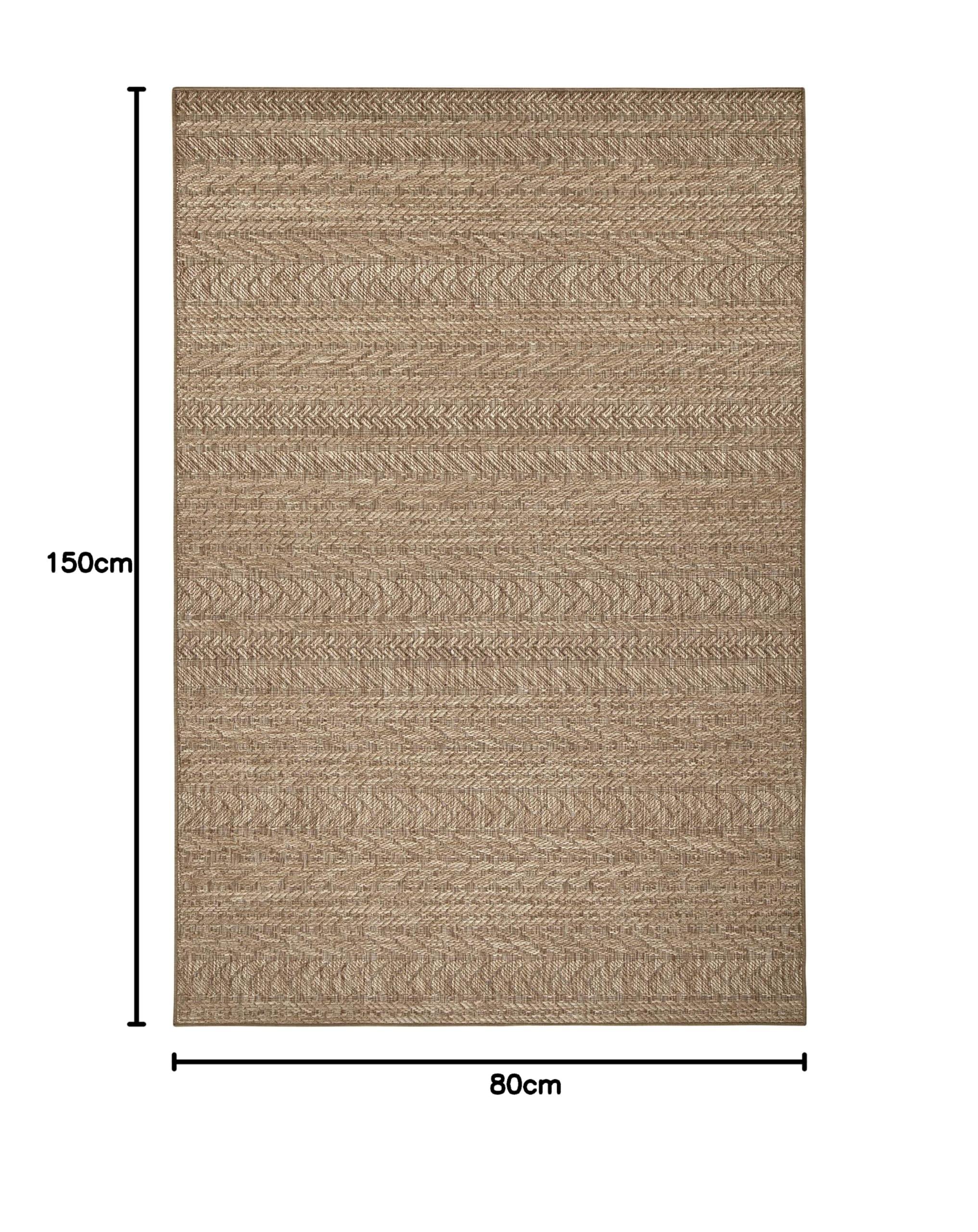 NORTHRUGS Granado Tapis d'intérieur et d'extérieur 80 x 150 cm – Tissage à plat aspect sisal design scandinave résistant aux intempéries, pour balcon, terrasse, jardin d'hiver, cuisine, tapis de salle