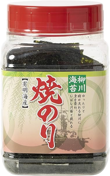 Amazon 柳川海苔本舗 焼き海苔 小角ボトル 焼のり 全形10枚分 8切80枚 柳川海苔本舗 焼きのり 通販