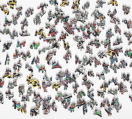 Miniatura 4 de HARTMAZE Rompecabezas de madera decorativo de elefante HM-06, rompecabezas de tamaño pequeño, 171 piezas de rompecabezas de formas únicas, hermoso