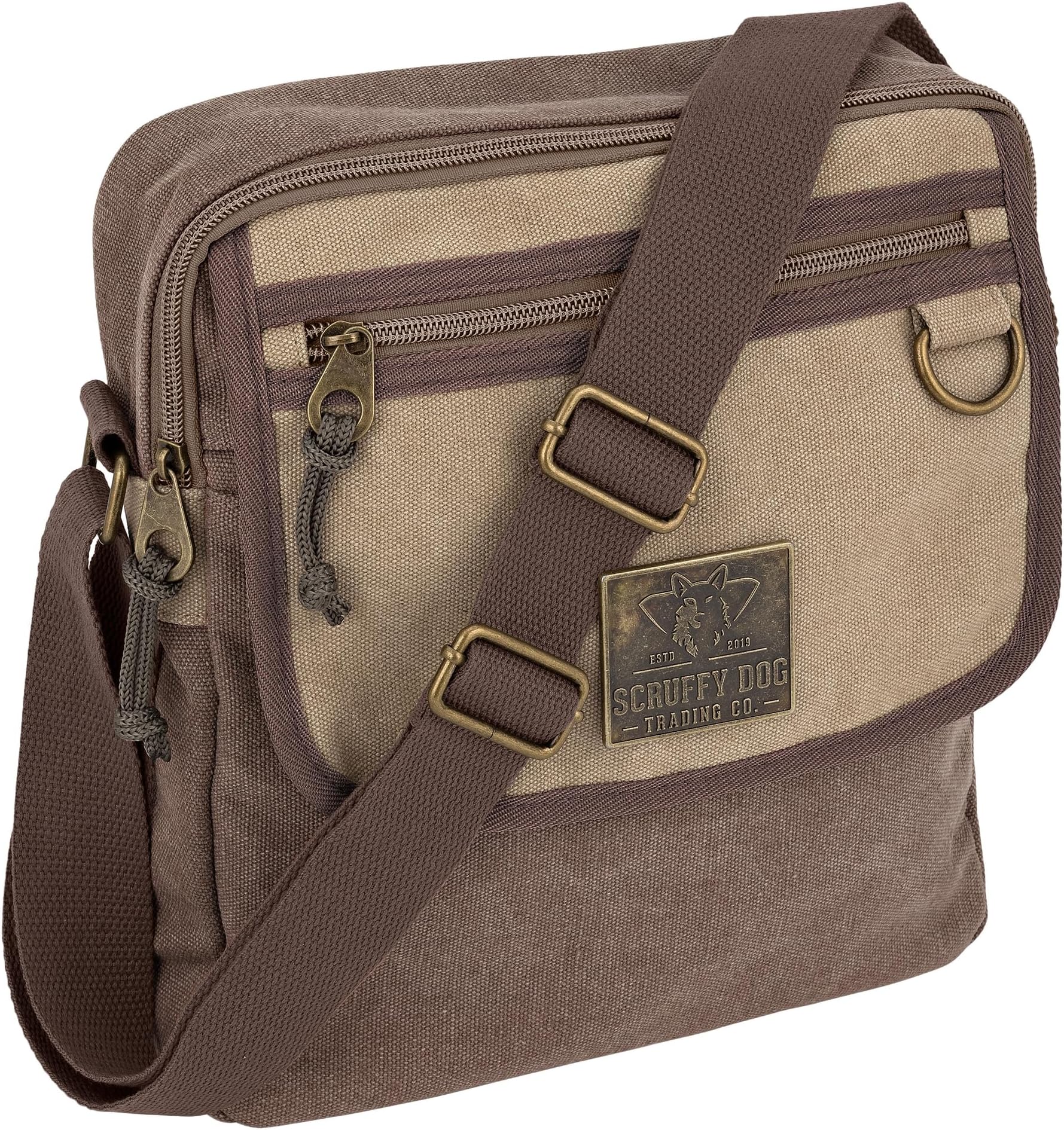 Crossbody Messenger Bag for Men and Women - Canvas Shoulder Bags with Adjustable Strap - Small - 11 inch