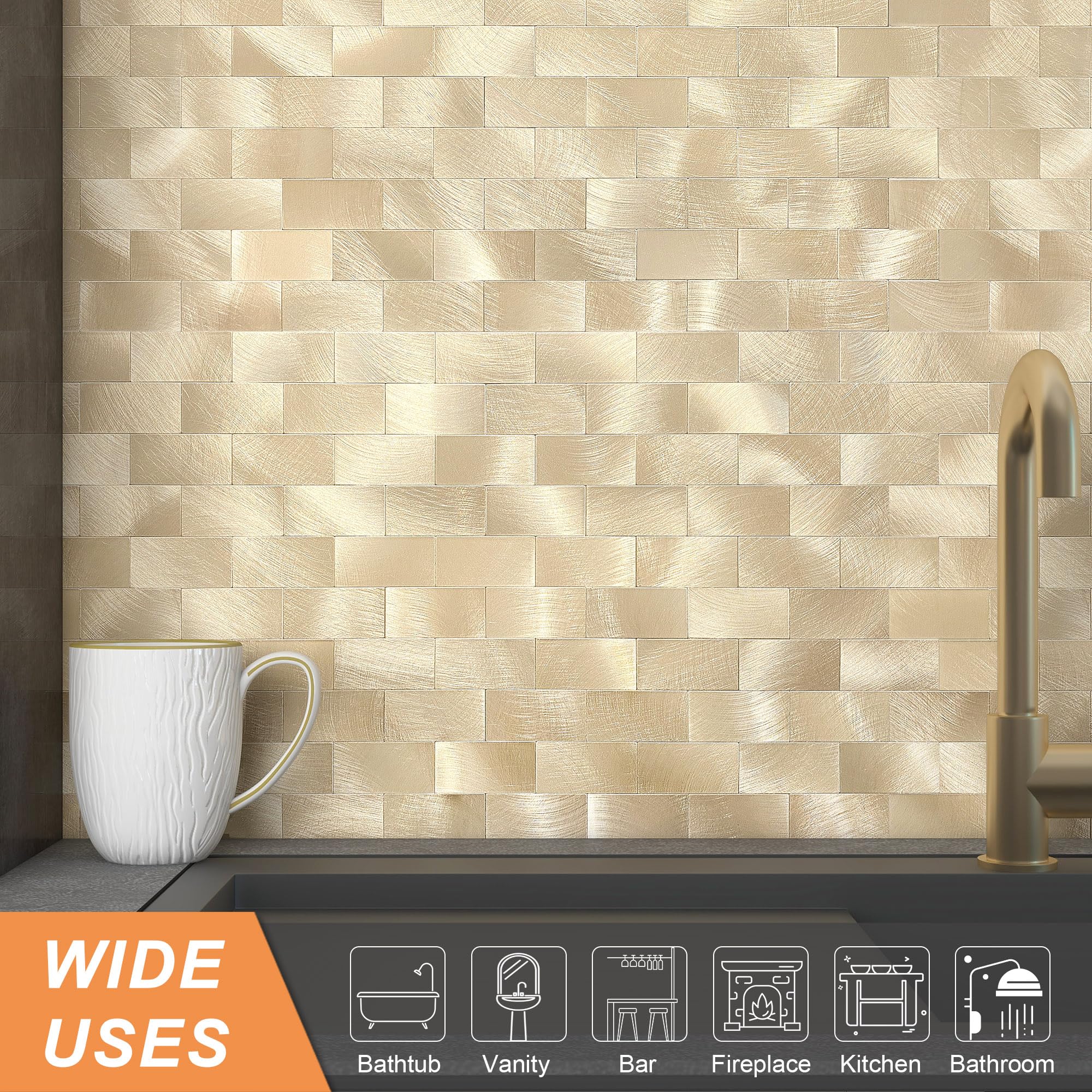 VAOVI Stick on Tegels Keuken Zeshoek Marmer Zelfklevende Backsplash