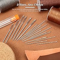 Vista 5 de Large-Eye Needles Steel Yarn Knitting Needles Sewing Needles Darning Needle, 18 Pieces (Pointed)