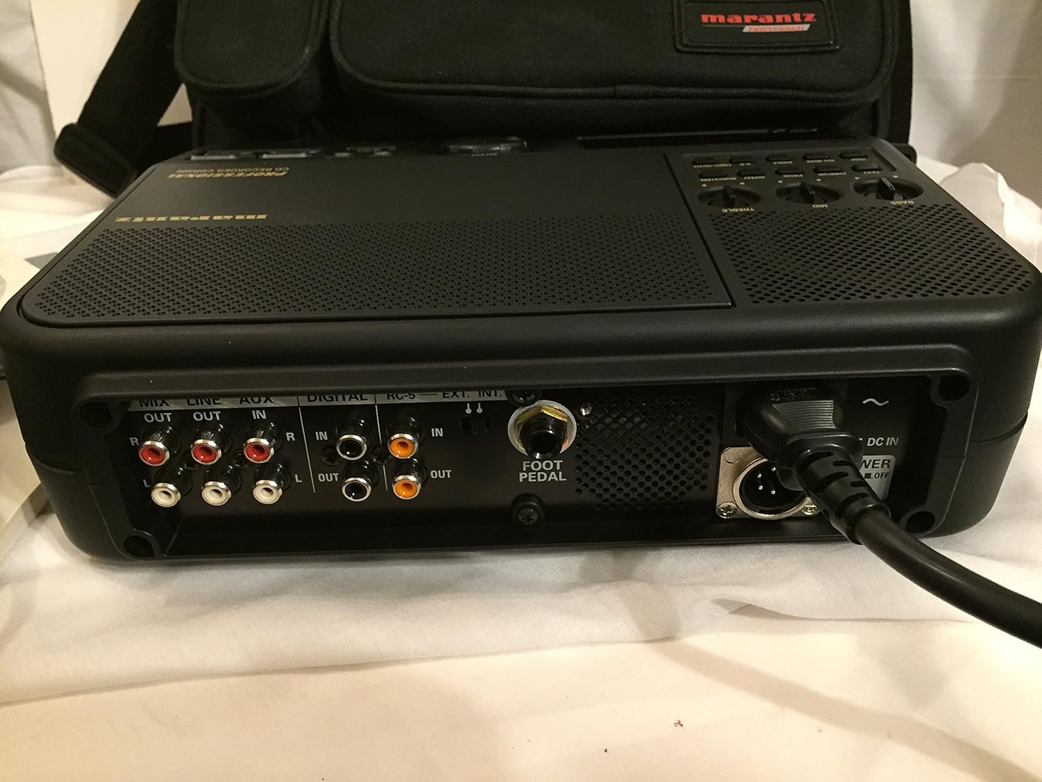 Marantz CDR300 Portable CD Recorder rear view showing input and output connections