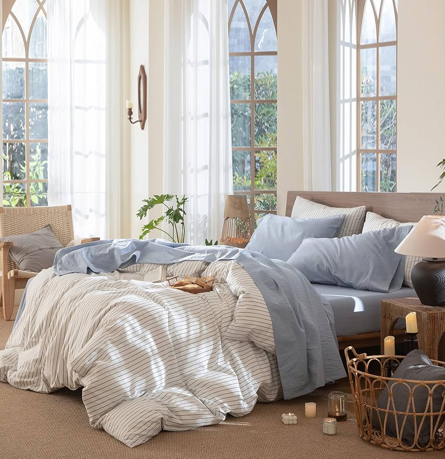 Amazon.com: MooMee Bedding Sheet Set 100% Washed Cotton