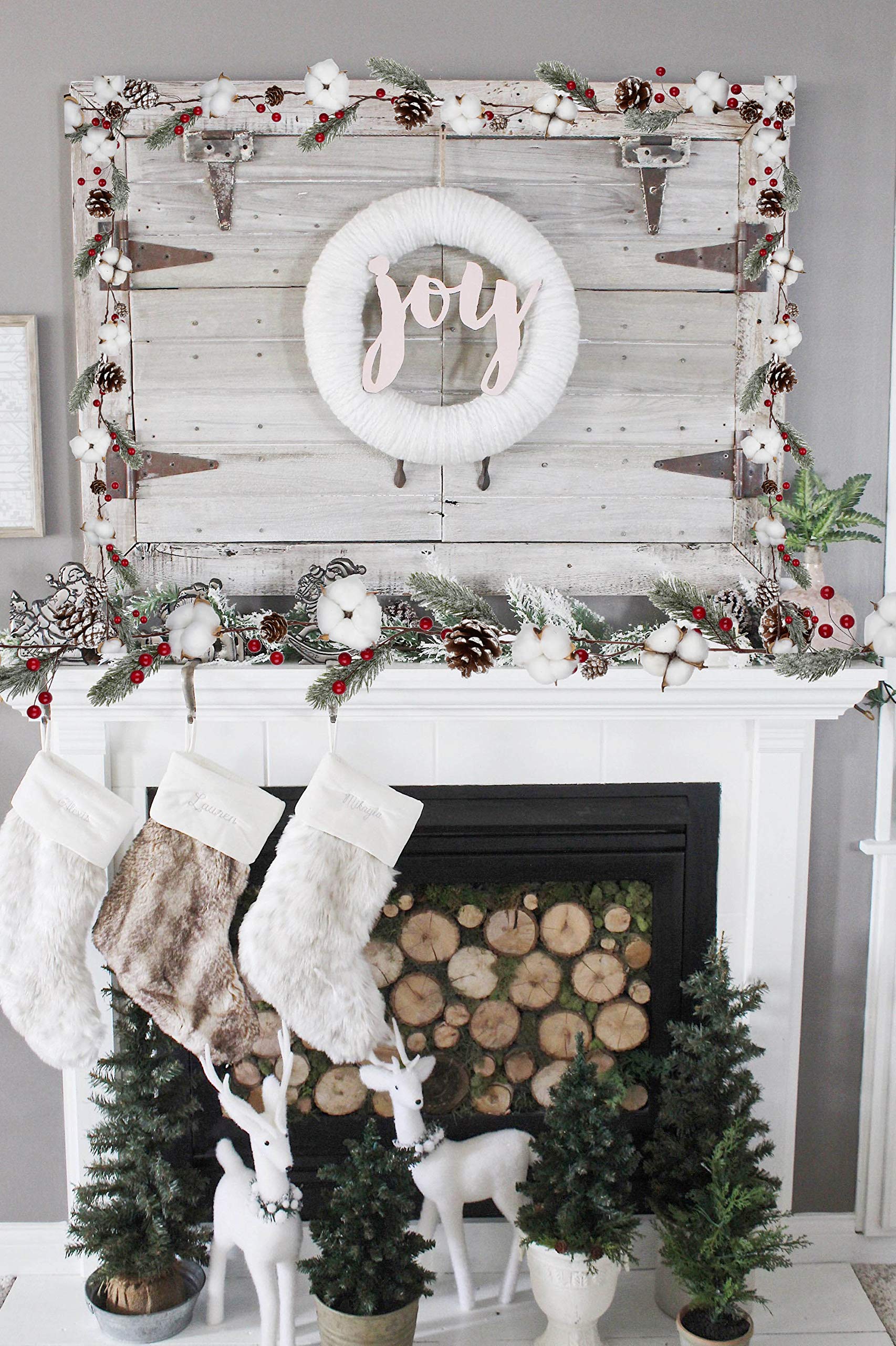 Amazon.co.jp: LSKY 5フィート クリスマスガーランド レッドベリー