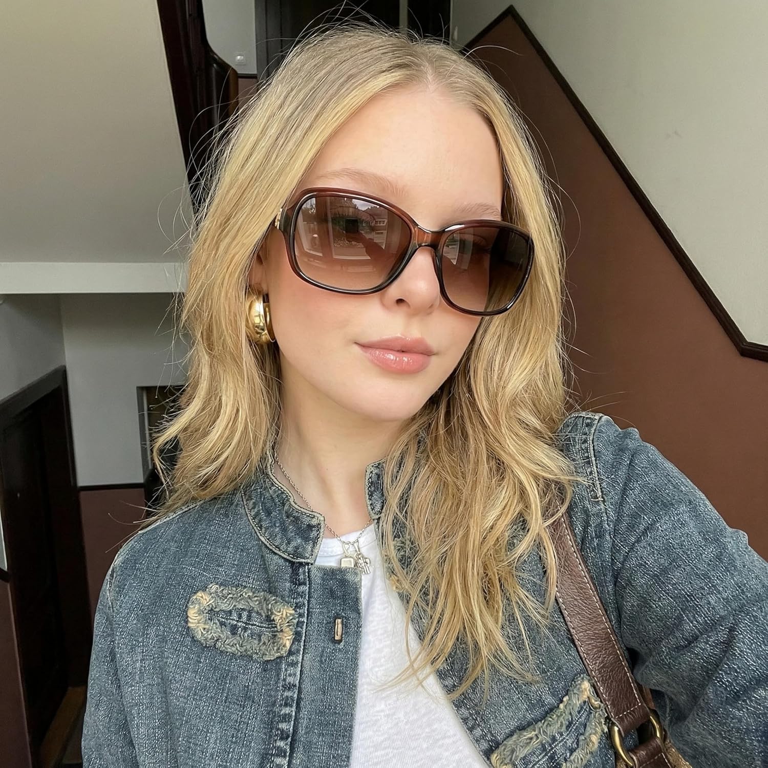 SIPHEW Polarized Sunglasses for Women | Vintage Square Sunglasses w UV400 Protection | Womens Wraparound Shade