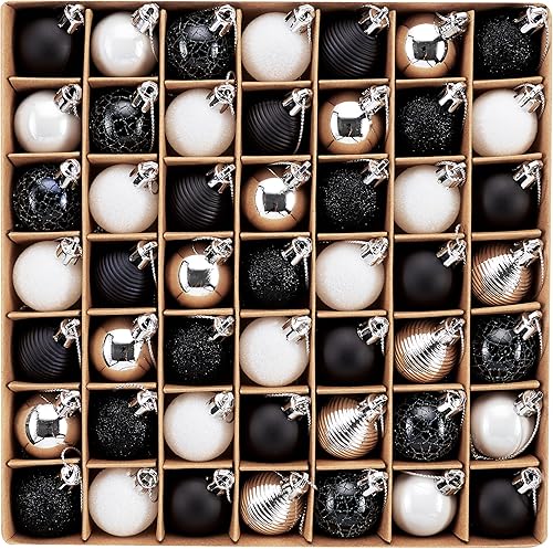 Miniatura 7 de DecorbyHannah - Bolas pequeñas de Navidad de 49 unidades de 1.181 in, adornos inastillables para árbol de Navidad de elfo rojo, verde y azul,