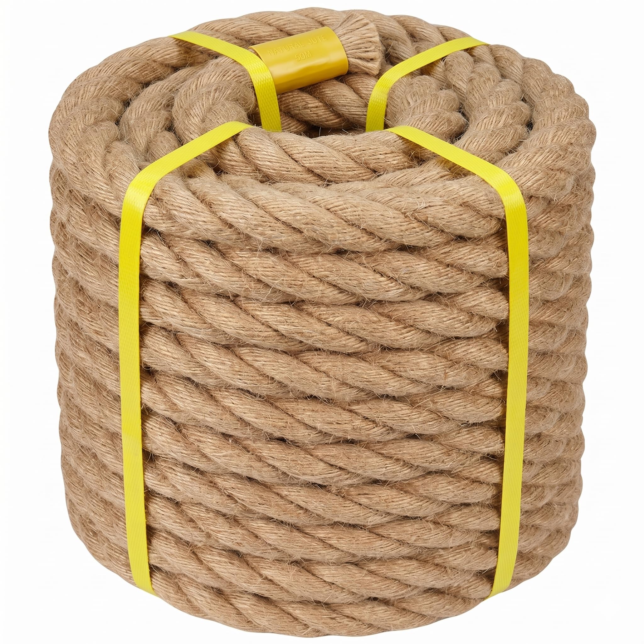 Cuerda gruesa de cáñamo – 1.5 x 150 pies – Cuerda de manila trenzada – Cuerda de yute natural para hamacas, muelles, náuticos, barandillas, decoración