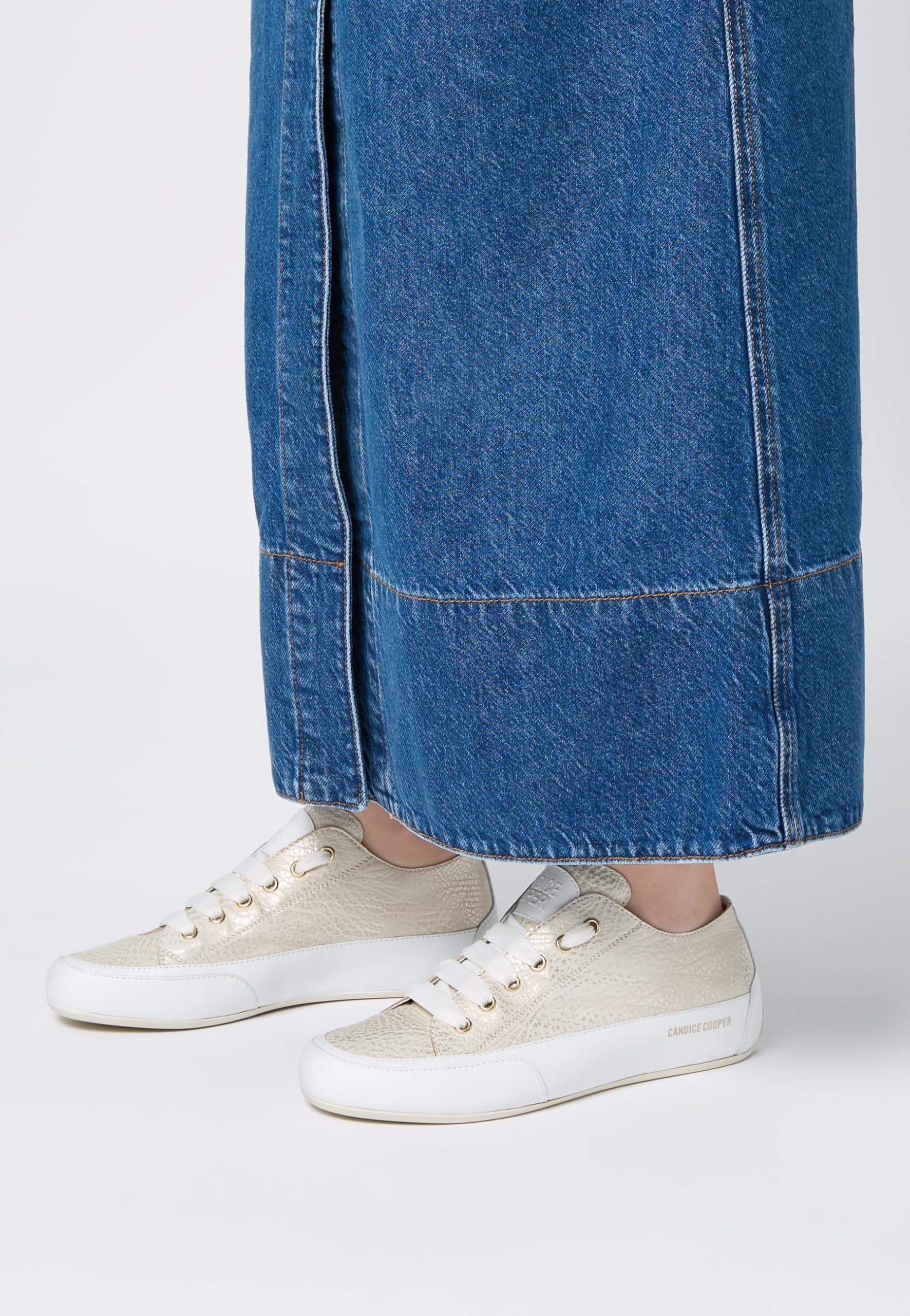 Candice Cooper Rock Chic S-Zapatillas Deportivas de Piel-Blanco