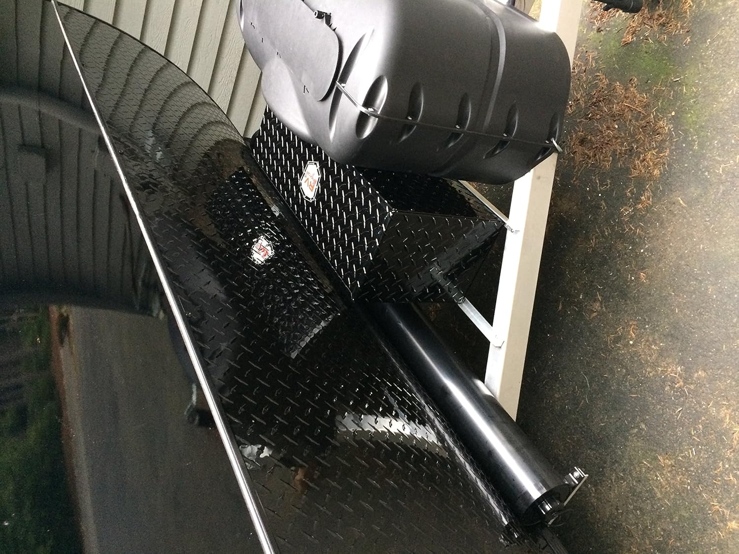 Aluminum Diamond PlateGloss Black 14 RV Battery Lock Box PDUs Accessories & Supplies