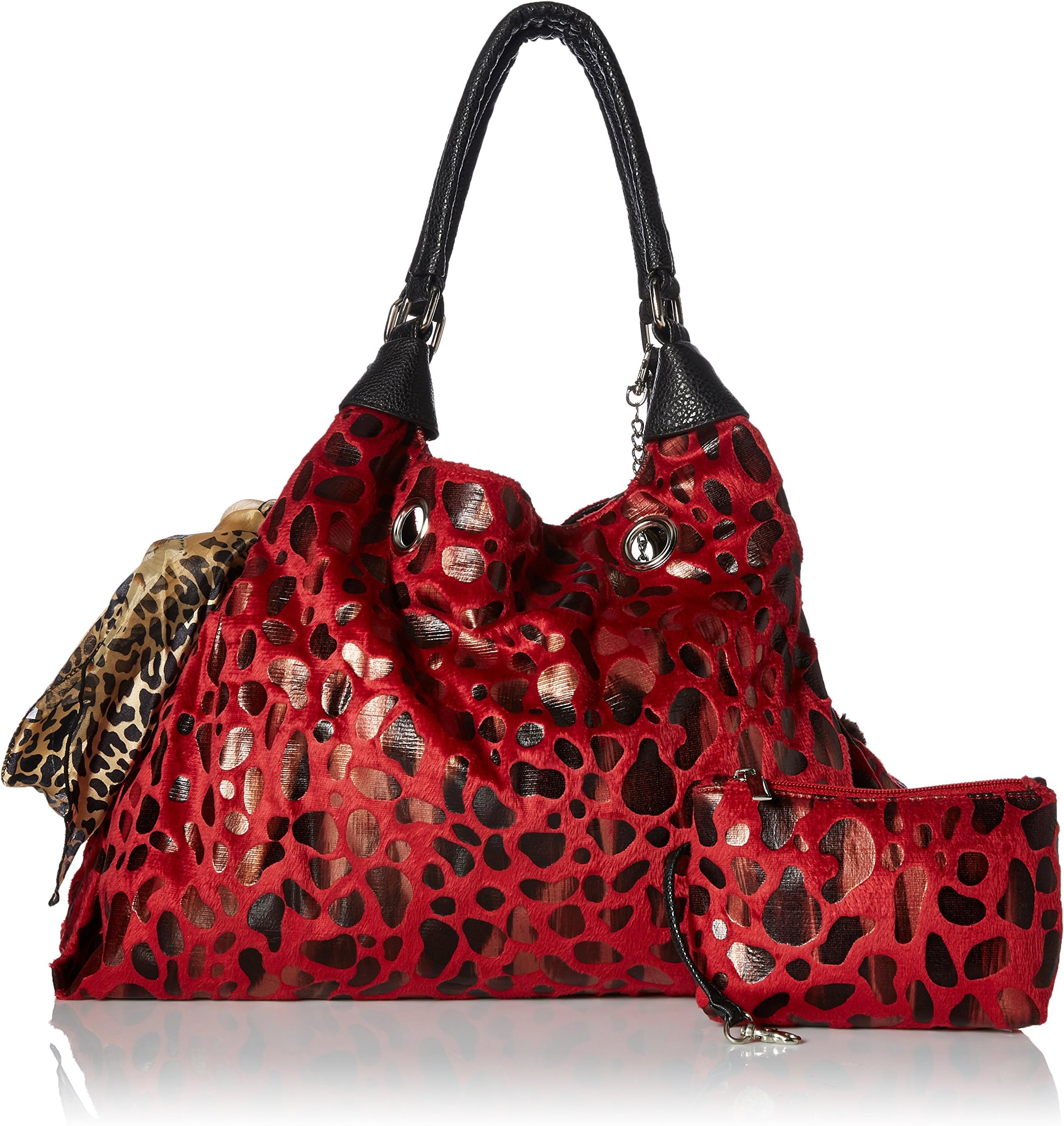 Red with Animal Foil Runaround Pet Carrier Tote