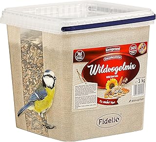 Fidelio Wildvogelfutter, Wildvogelmix, ganzjähriges Wildvogelfutter proteinreich / energiereich, hochwertiges Vogelfutter für Wildvögel, im Eimer, 3 kg product image