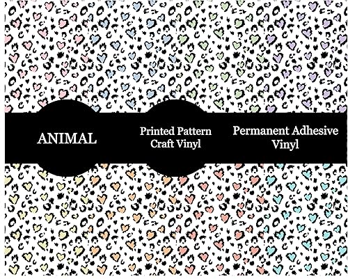 Vinilo adhesivo permanente con estampado de animales, hojas de 12 x 12 pulgadas, funciona con cortadores de manualidades (2)