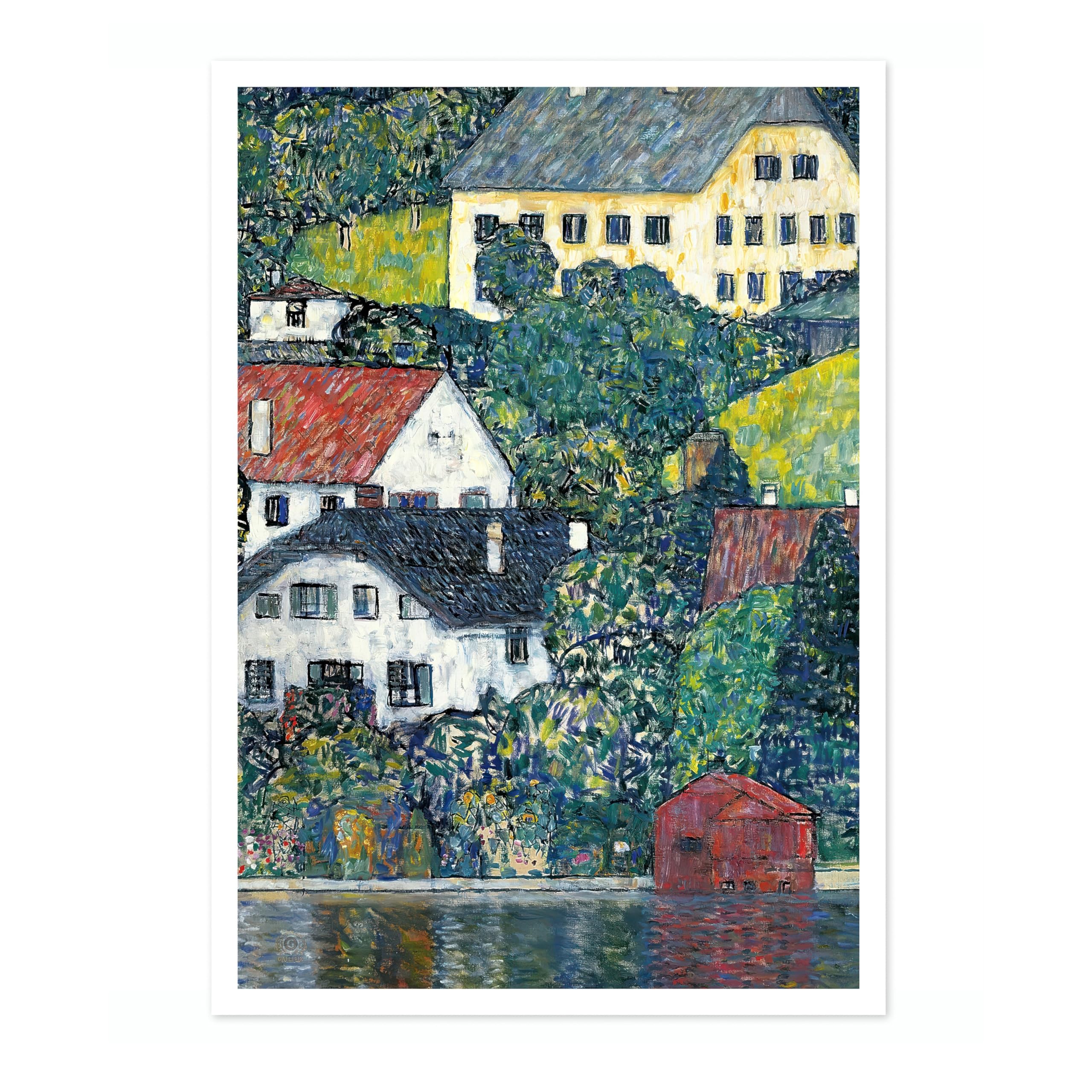 Houses At Unterach On The Attersee Gustav Klimt Poster, Classic Famous Oil Painting Print, Modern Art Nouveau Wall Art Home Decor, Archival Matte, A5 (Print Only) - 21x14.8cm — image 1