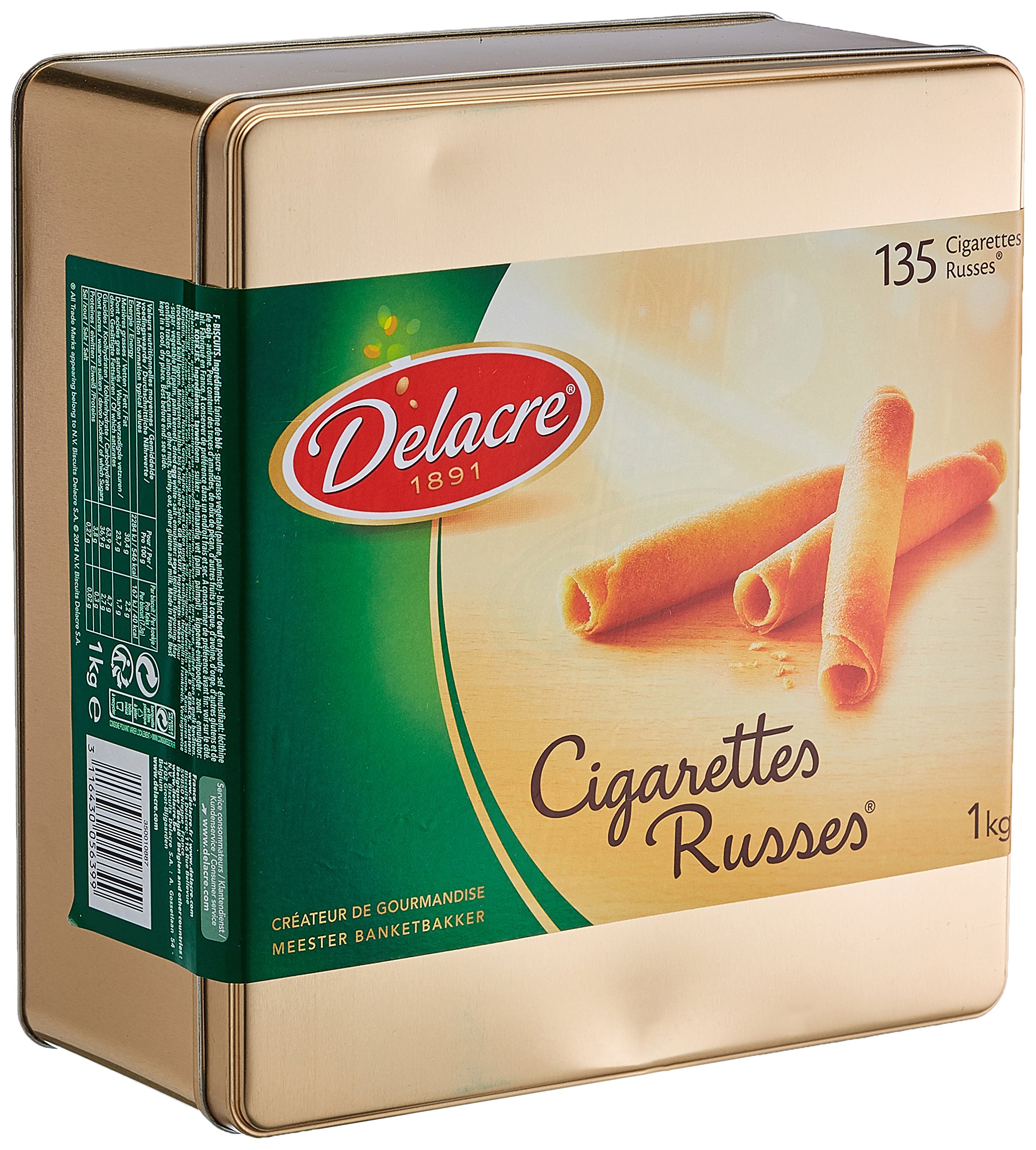 Delacre Cigarettes Russes 1000 g Tub, Pack of 1 (1 x 1 kg) : Amazon.de:  Grocery
