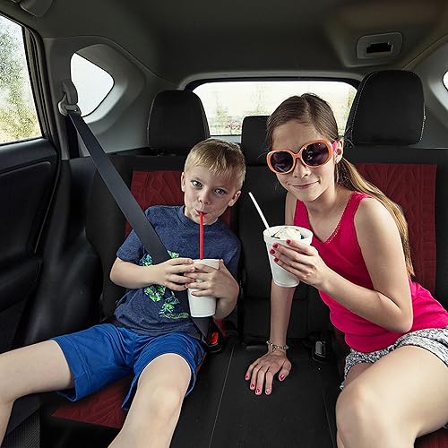 Miniatura 8 de FH Group - Juego completo de fundas de asiento de automóvil de tela de alta calidad, para asientos con respaldo bajo con reposacabezas extraíble,