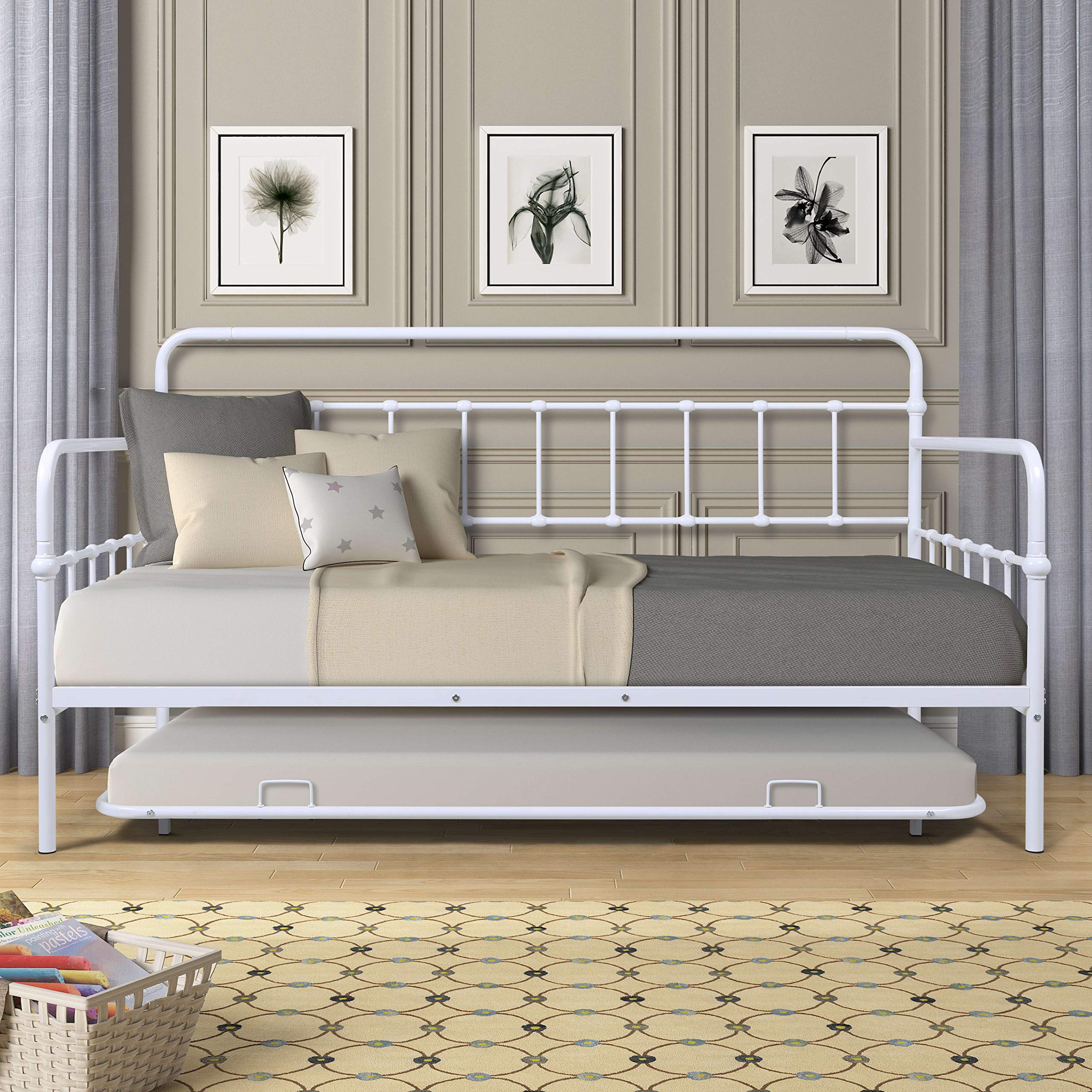 Buy EHCSROP Twin Size Metal Frame Daybed with Trundle,Heavy Duty Steel