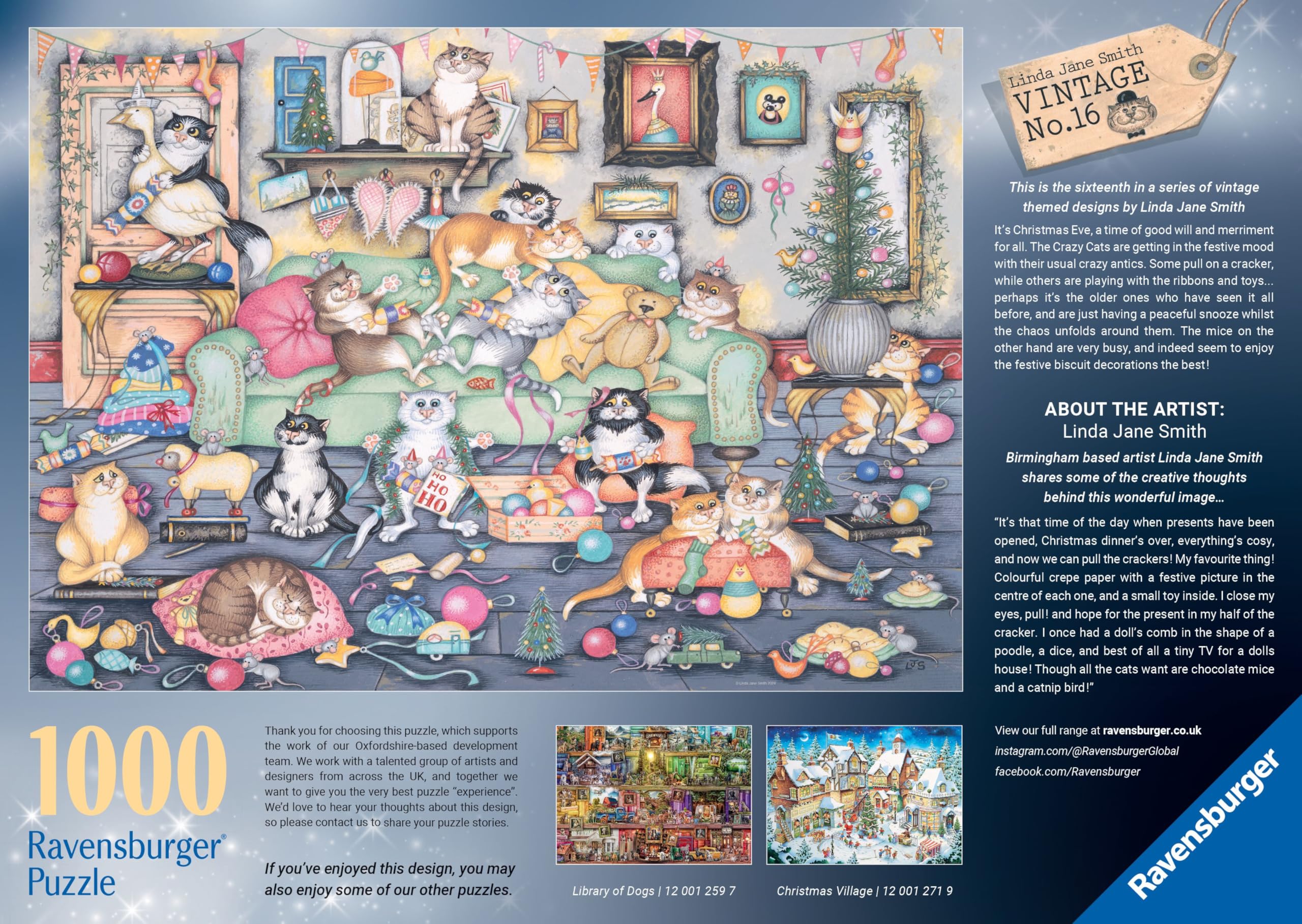 Ravensburger Crazy Cats Vintage No. 16 Christmas Cookies 1000