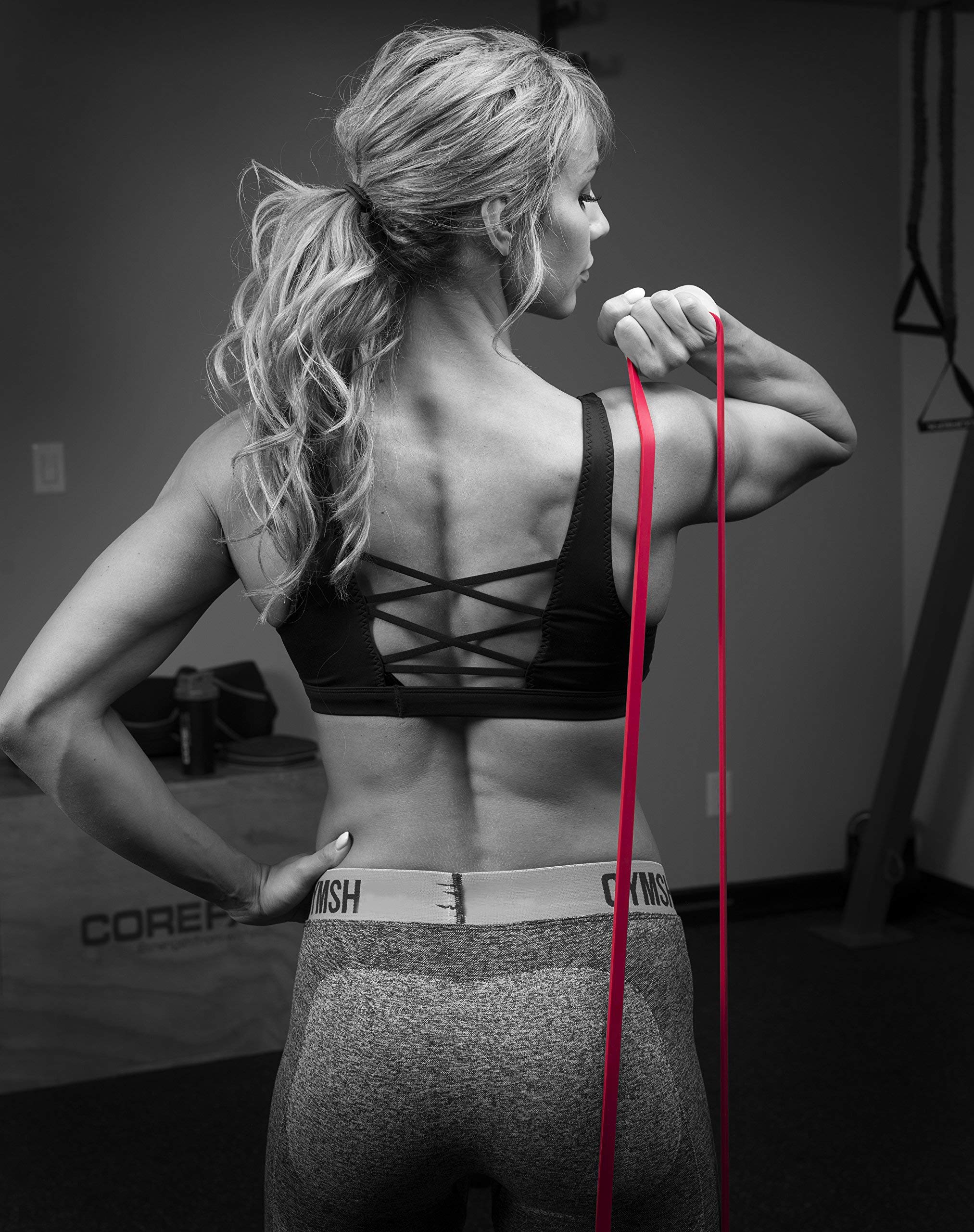 Ubersweet® COREFX Strength Resistance Bands - 41" Long, Build Strength, Tone Muscle Assist Stretching Recovery, 5-35 lbs Resistance, Red - Single Band