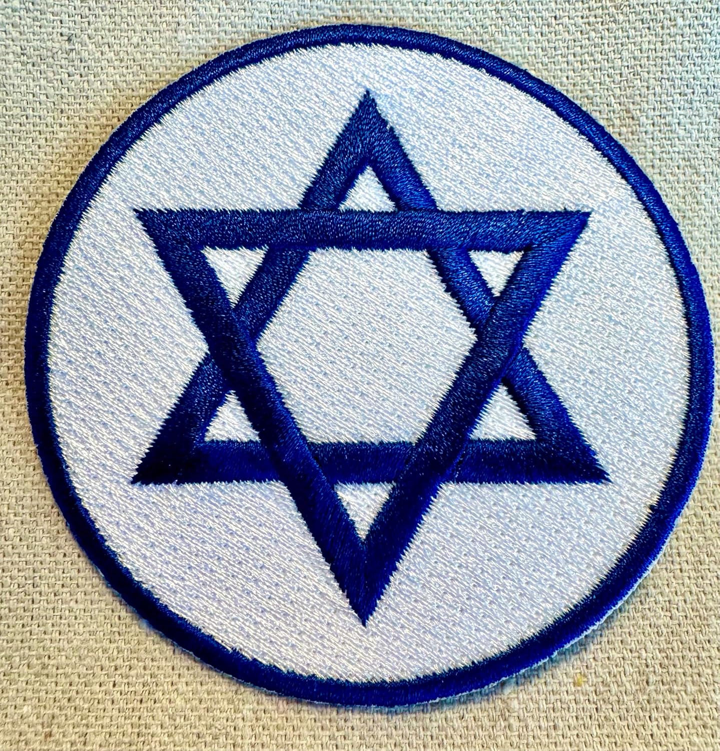 Star of David Embroidered Patch Israel Emblem Jewish Round Logo