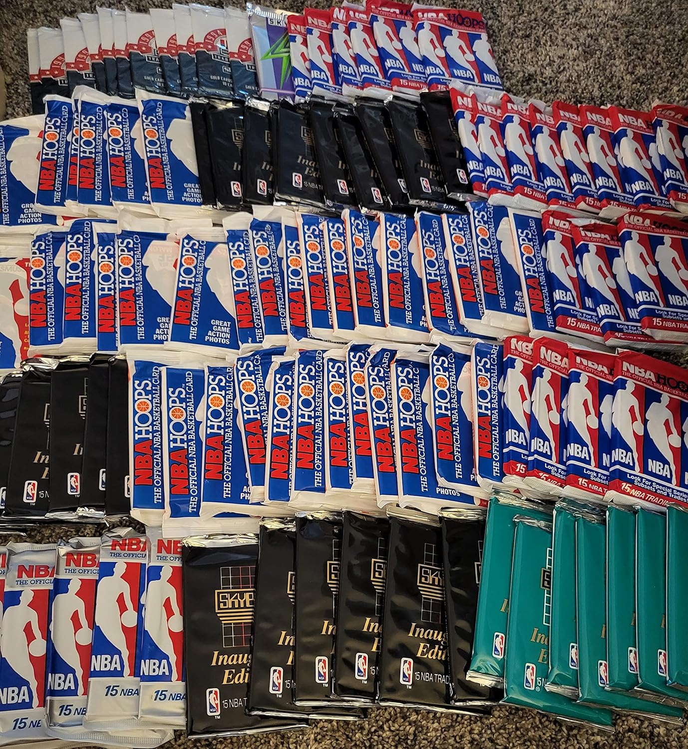 100 NBA Basketball Cards In Unopened Packs From Early 90's Chances For Michael Jordan Larry Bird Magic Johnson Great For New Collectors