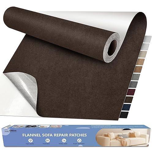 ONine Kit de reparación de sofá de microfibra, parche de tela adhesiva de 55 x 12 pulgadas, multicolor, agua impermeable, adecuado para sofás,
