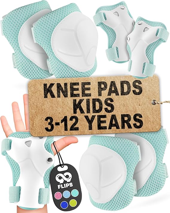 99FLIPS 6pcs Complete Set 3-12 Years- Knee Pads Elbow Pads and Wrist Guards for Kids and Toddler