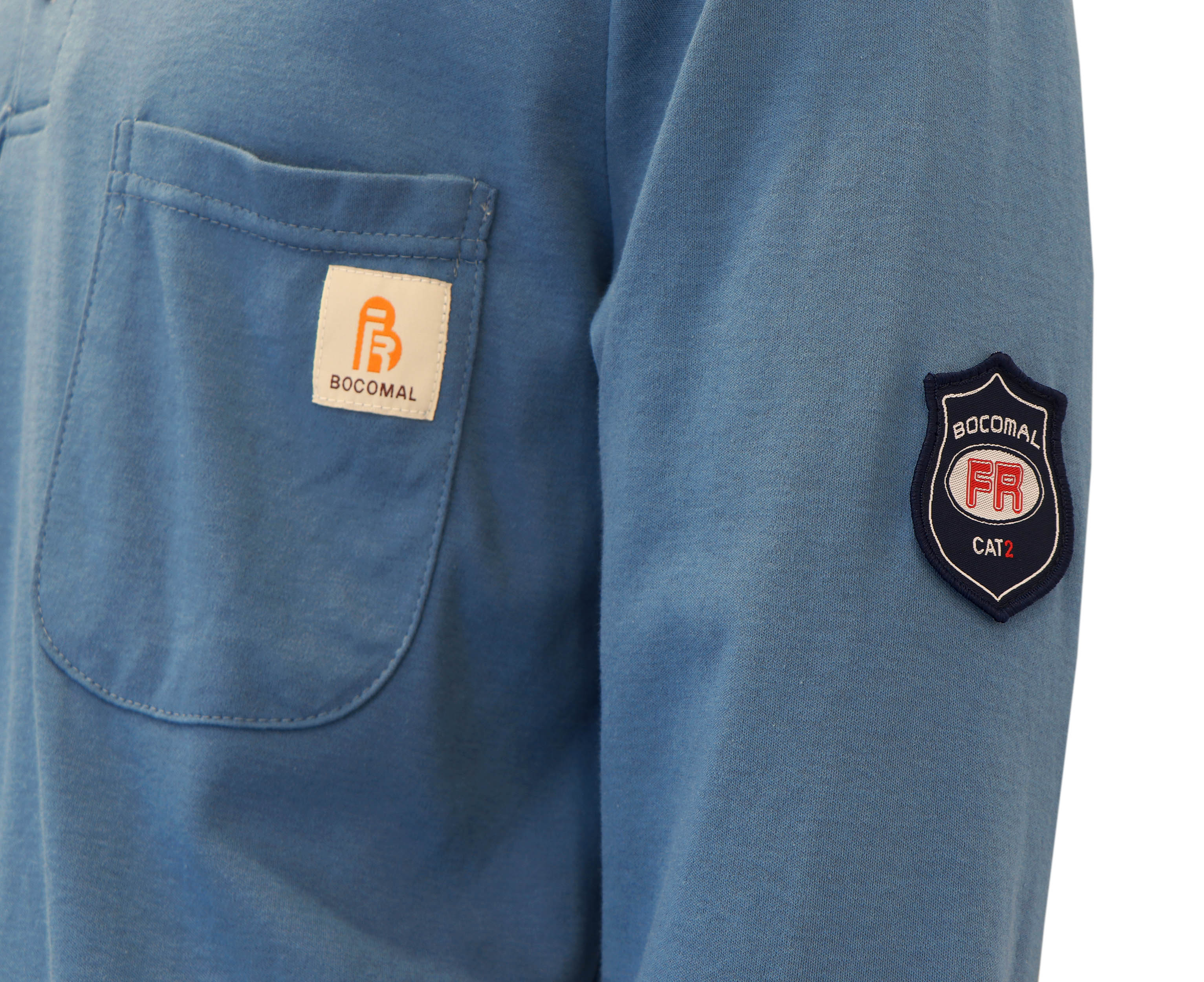 Camicia Ignifuga BOCOMAL FR 100% Cotone – Leggera, CAT2, Per Saldatori Ed Elettricisti (Taglia Forte)