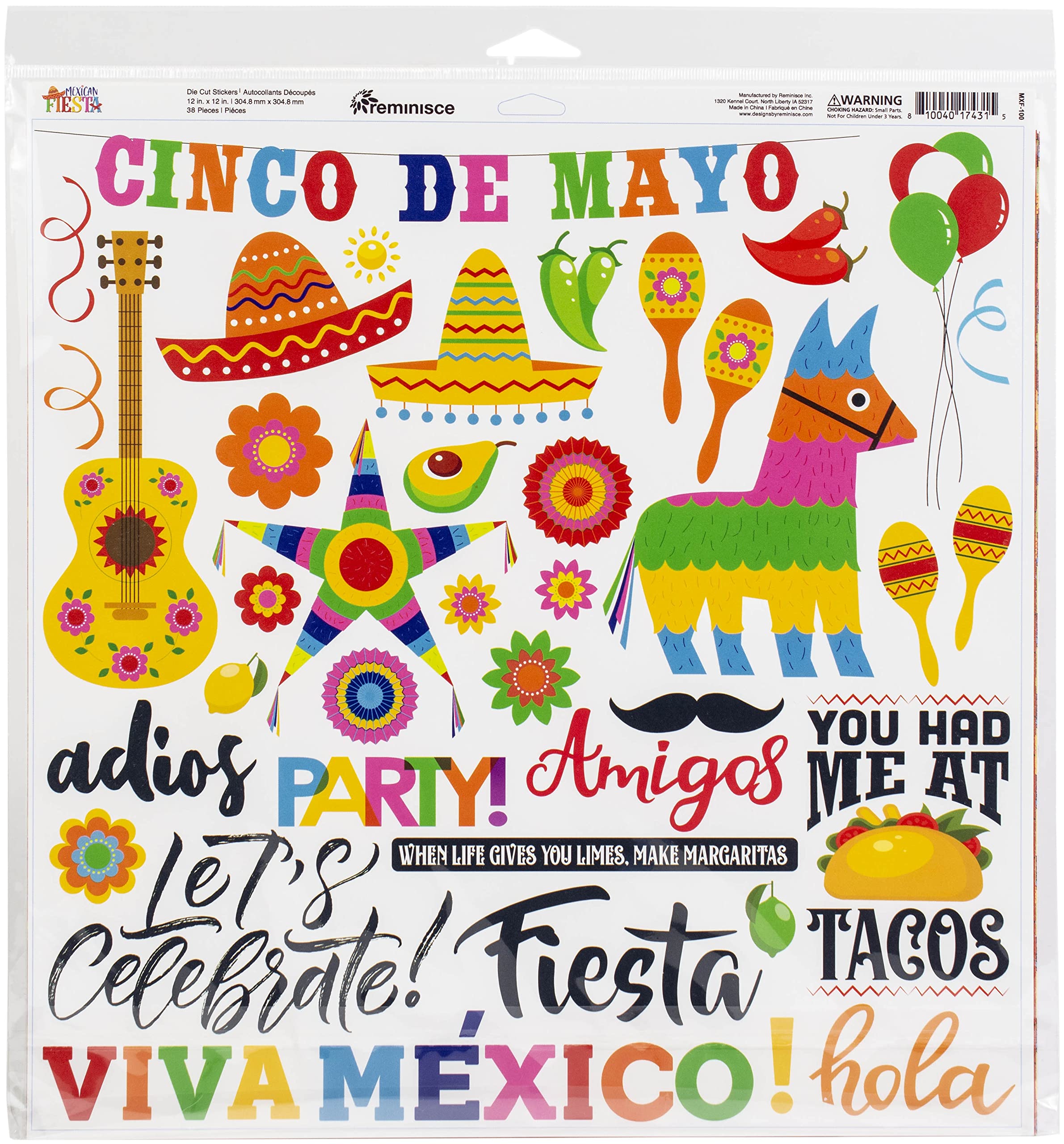 Reminisce Mexican Fiesta Scrapbook Collection Kit, White, 12-x-12-Inch