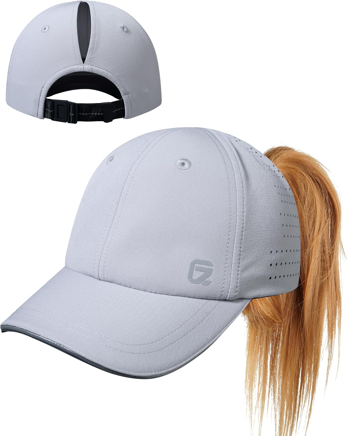 GADIEMKENSD UPF50+ Ponytail Hat for Women, Cooling Sweatband, Breathable, Reflective Design, Anti-Glare, Adjustable Fit