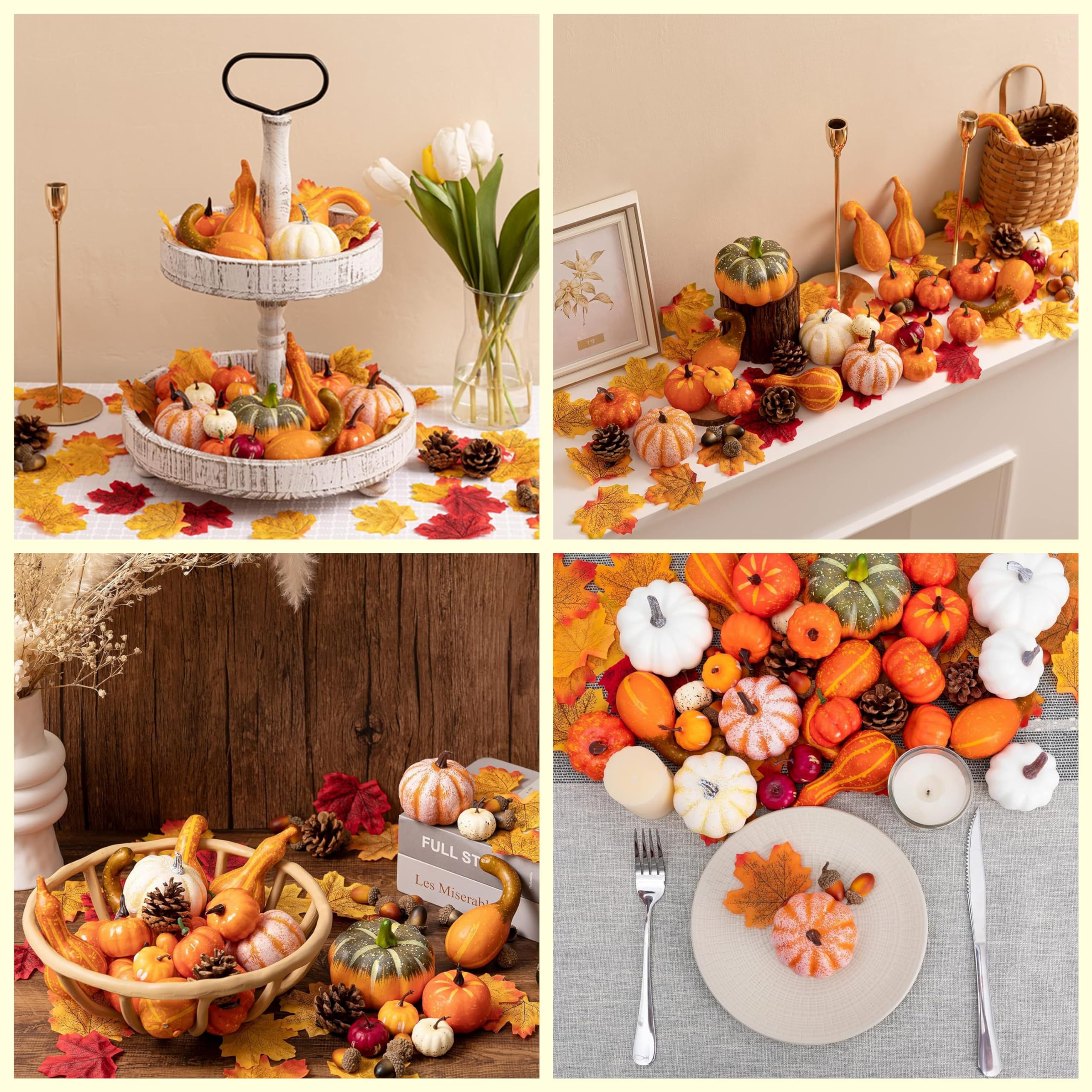 Juego de calabazas artificiales para Halloween, decoración de calabazas, calabazas de terciopelo, calabazas de yute, simulación, bellota, otoño, calabaza, decoración para fiesta, cosecha, Acción
