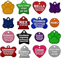 Providence Engraving Personalized Anodized Aluminum Pet ID Tags - 8 Shapes, 9 Colors, Small/Large for Dogs & Cats