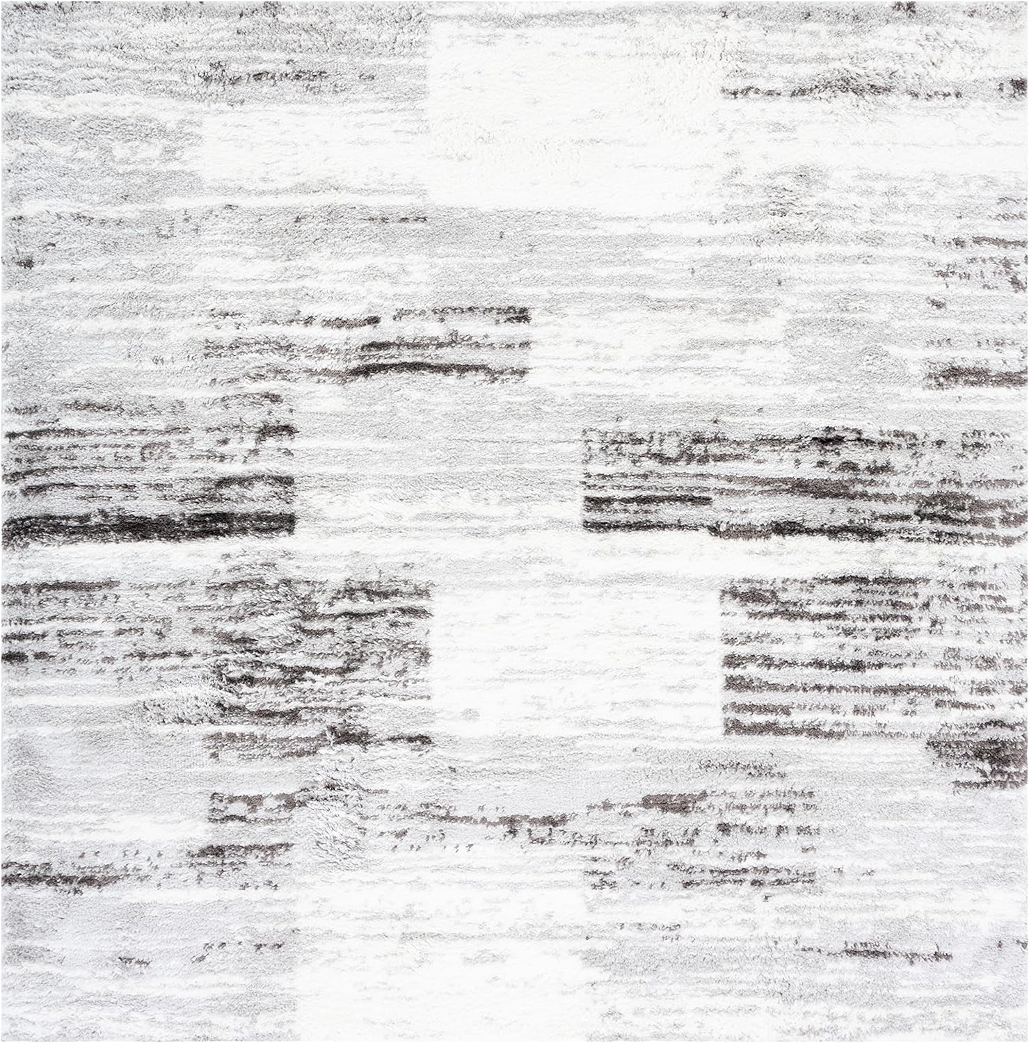 SAFAVIEH Berber Shag Collection 7' Round Blue Rust/Ivory BER541A Modern Abstract Non-Shedding 1.25-inch Thick Area Rug