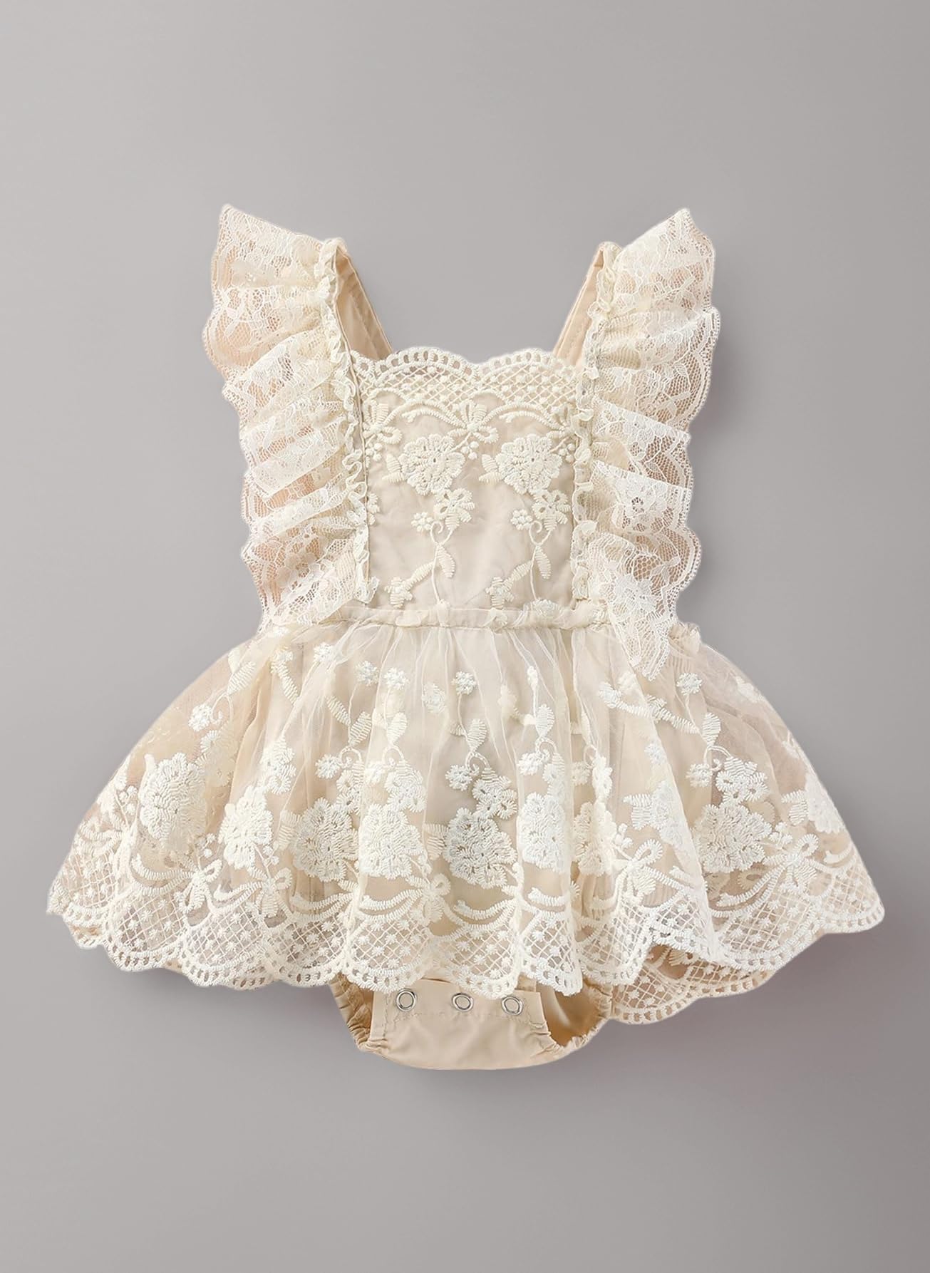 Baby Girl Romper, Infant Lace Embroidery Ruffle Boho Princess Tulle Dress Half 1st 2nd Birthday Cake Smash Outfits Photoshoot Clothes 0-24 Months