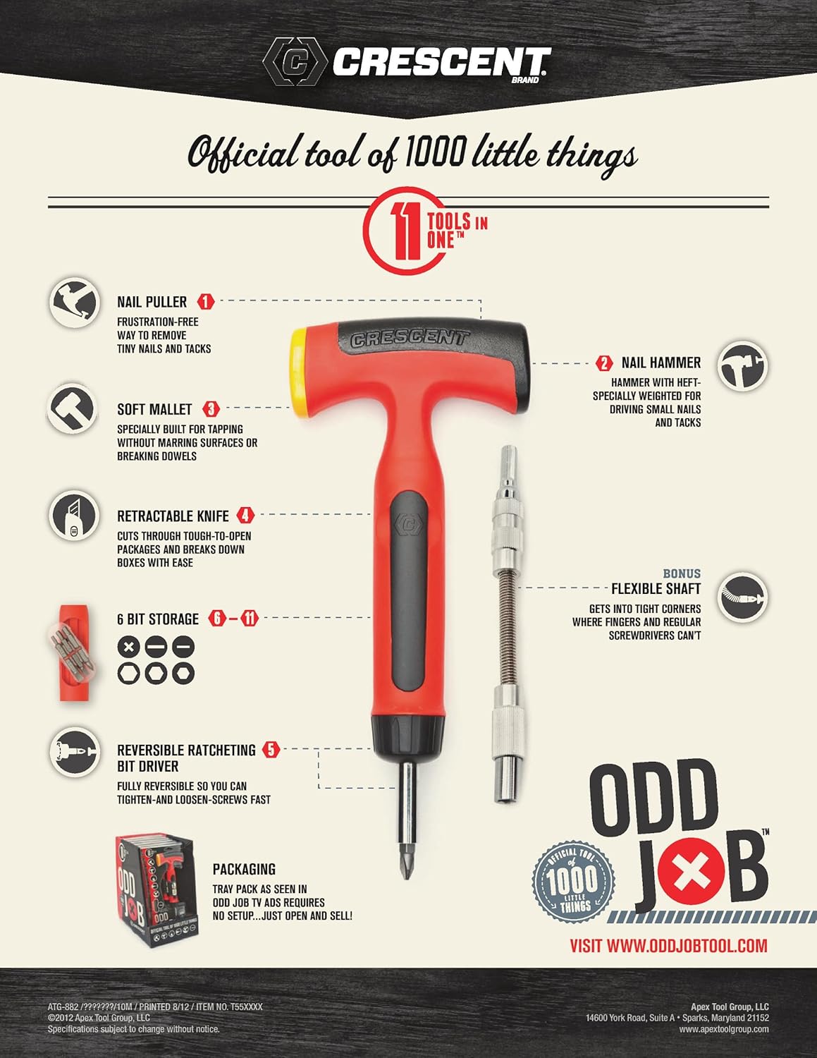 Crescent CMT1000 Odd Job Multi-Tool, Red/Black