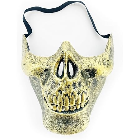 Amazon 骸骨 ドクロマスク お面 ハロウィン 仮装被り物 Gold ハーフサイズ コスプレ 仮装 通販