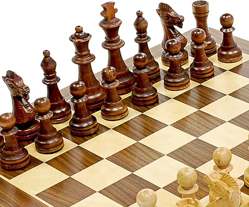 Miniatura 3 de Juego de ajedrez tradicional de madera Staunton - Tablero de ajedrez de madera de 15 pulgadas con 3.75 pulgadas King