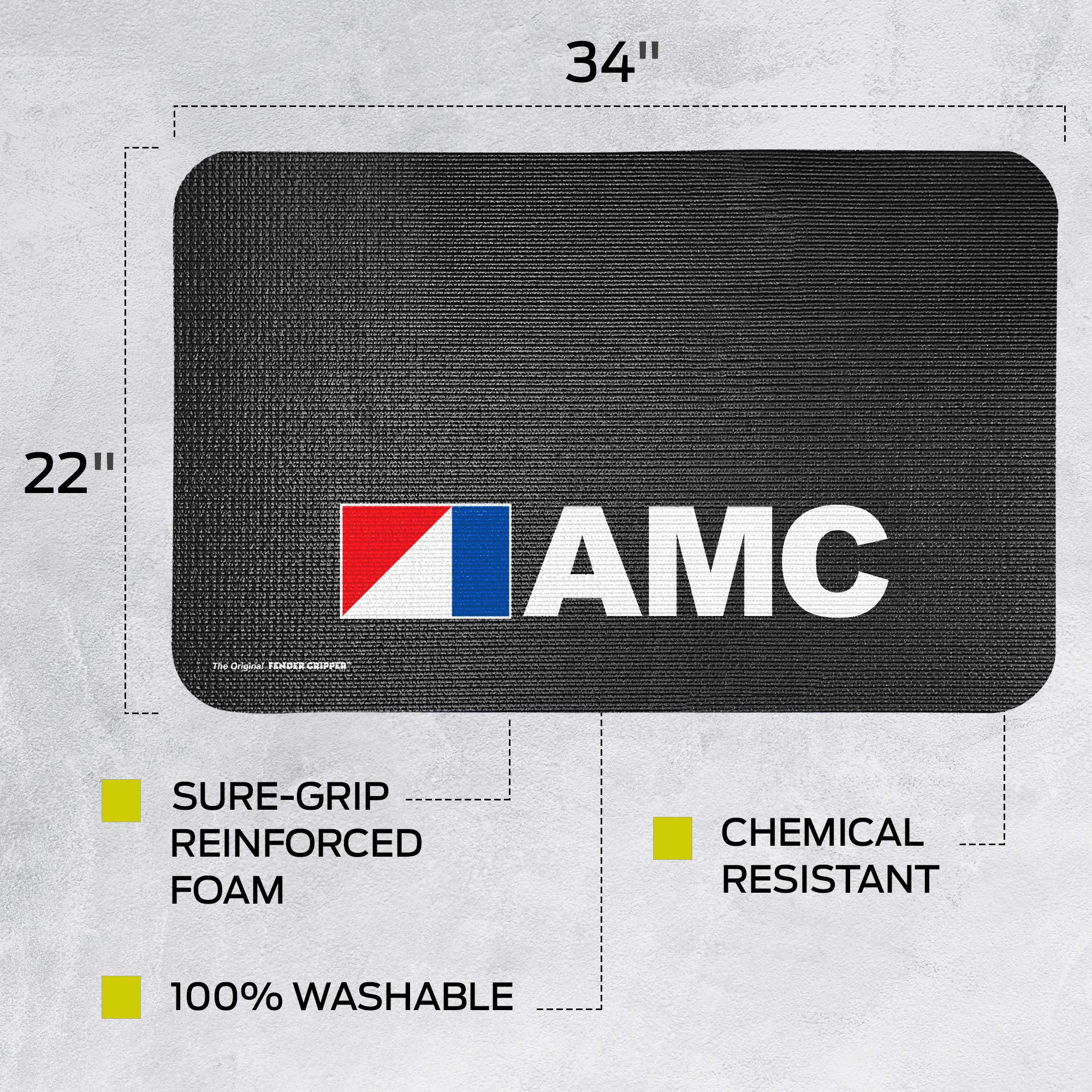 Fender Gripper Fedner Cover with AMC Logo | Officially Licensed by Mopar | Universal Fit | Standard Size 22