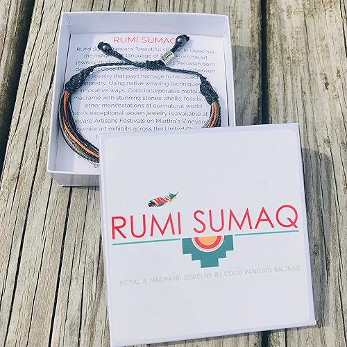 Miniatura 4 de Boys Surfer String Bracelet in Navy Orange Green Multi Custom Sized for Men Teens Kids Boys Handmade Jewelry by Rumi Sumaq