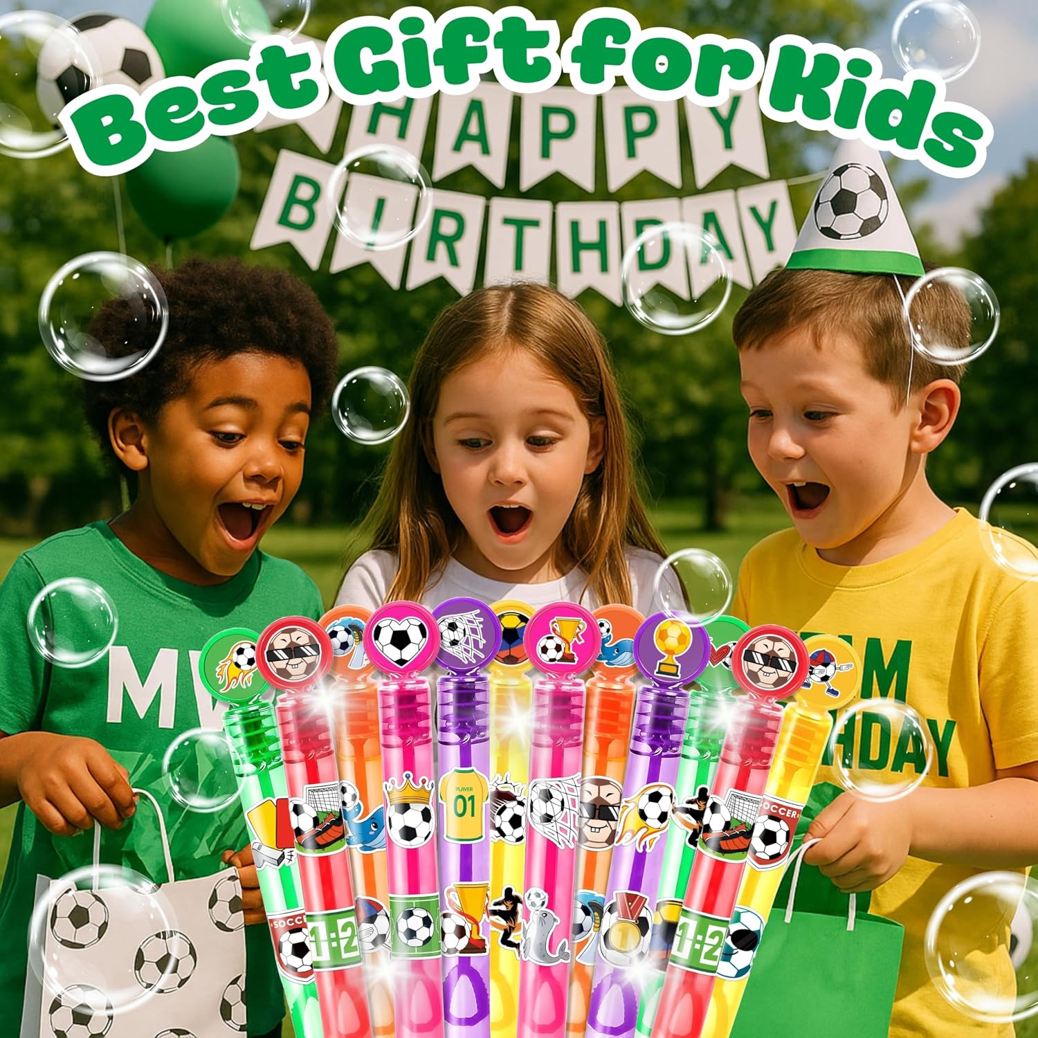 24PCS Mini Bubble Wands Soccer Party Favors for Kids image 3