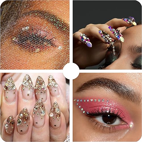 Miniatura 5 de 5000 diamantes de imitación AB de gelatina, diamantes de imitación de resina no termofijos, diamantes de imitación con parte trasera plana,