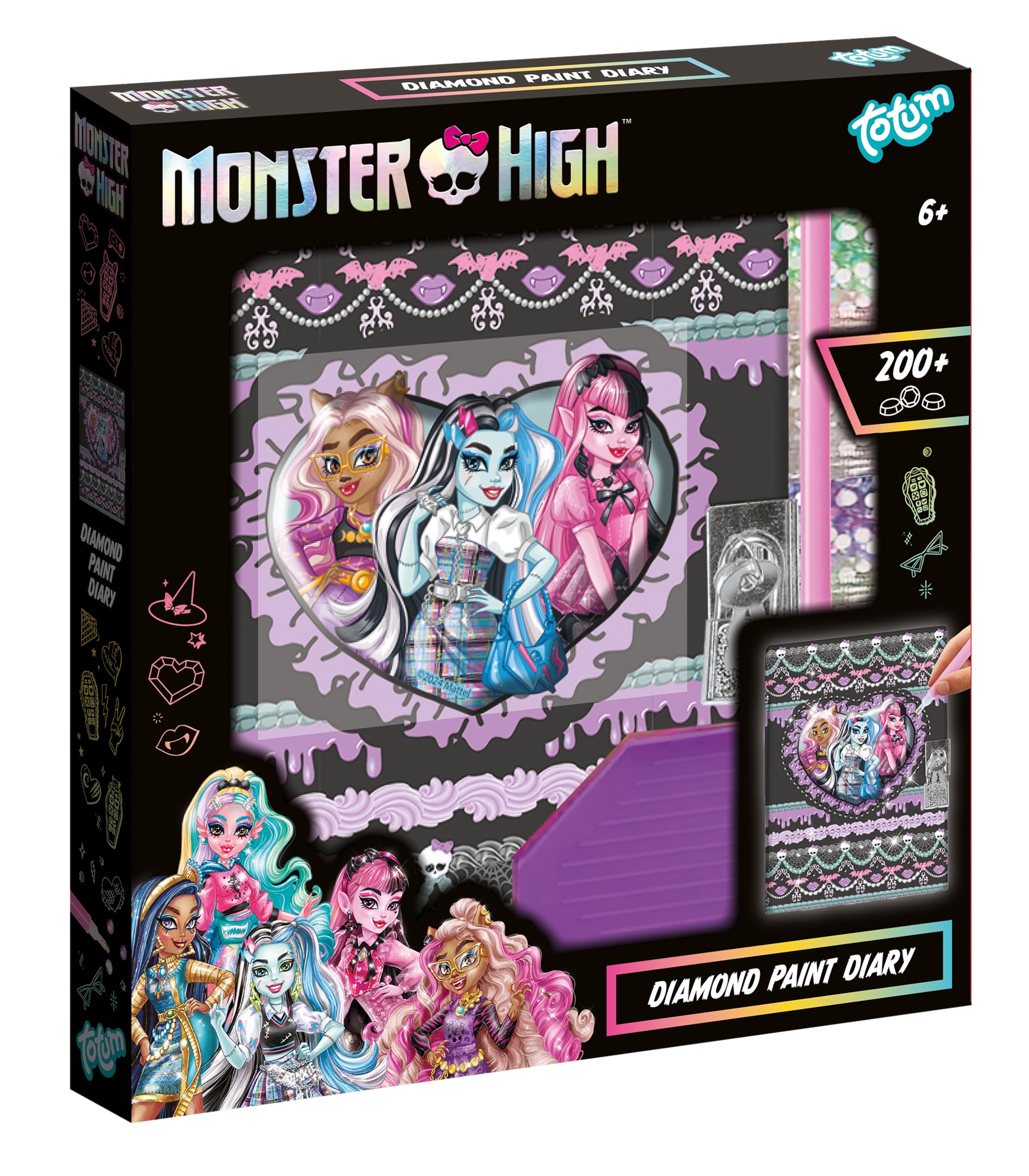 Totum Monster High Diamond Paint Diary Set, Age 6+