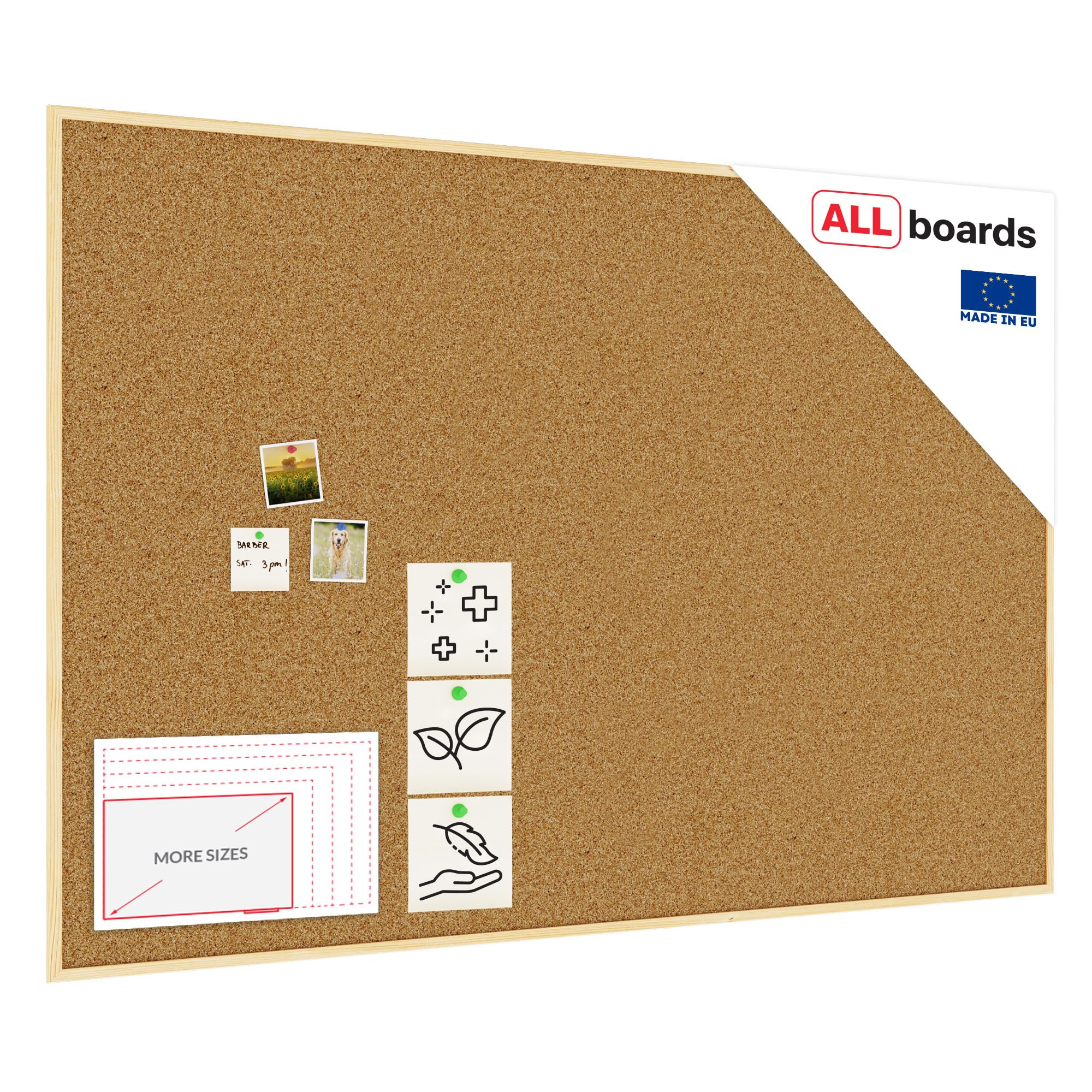 ALLboards Cork Board with Wooden Frame 180x120cm(1800x1200mm), Corkboard Bulletin Board Notice Board