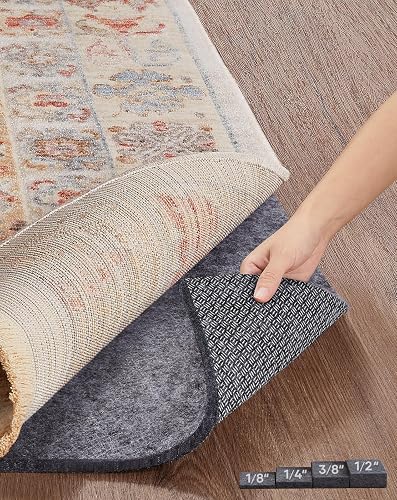 Veken Non Slip Rug Pad Gripper 8x10 1/4 Inch Felt and Silicone