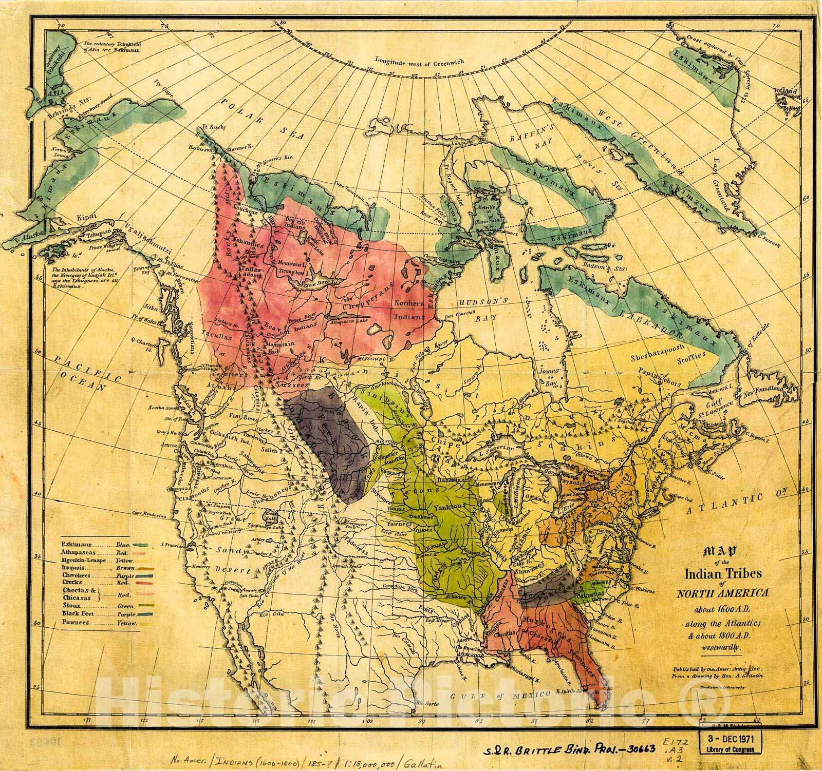 Amazon.com: Historic 1836 Wall Map - Map of The Indian Tribes of