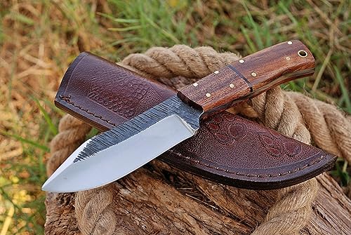 Miniatura 1 de TMBrands Cuchillo de acero de alto carbono, cuchillo de bushcraft de espiga completa, cuchillo de caza, cuchillo de supervivencia, cuchillo de hoja