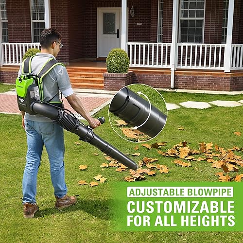 Miniatura 3 de Greenworks 40 V (165 MPH  660 CFM  75+ herramientas compatibles) Mochila inalámbrica sin escobillas, soplador de hojas de mochila sin escobillas,