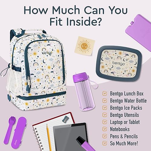 Miniatura 38 de Bentgo Kids Prints - Mochila 2 en 1 y lonchera aislada, Dino Fossils, Niños